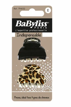 BaByliss Hårklemme mønstret 2 stk