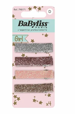 BaByliss Hårklips Glitter Kids 4 stk