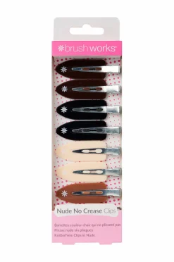 Brushworks Nude No Crease Hair Clips 8-pak