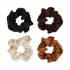 Brushworks Nude Satin Scrunchies 4 pcs