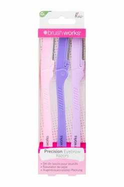 Brushworks Precision Eyebrow Razor 3-pak