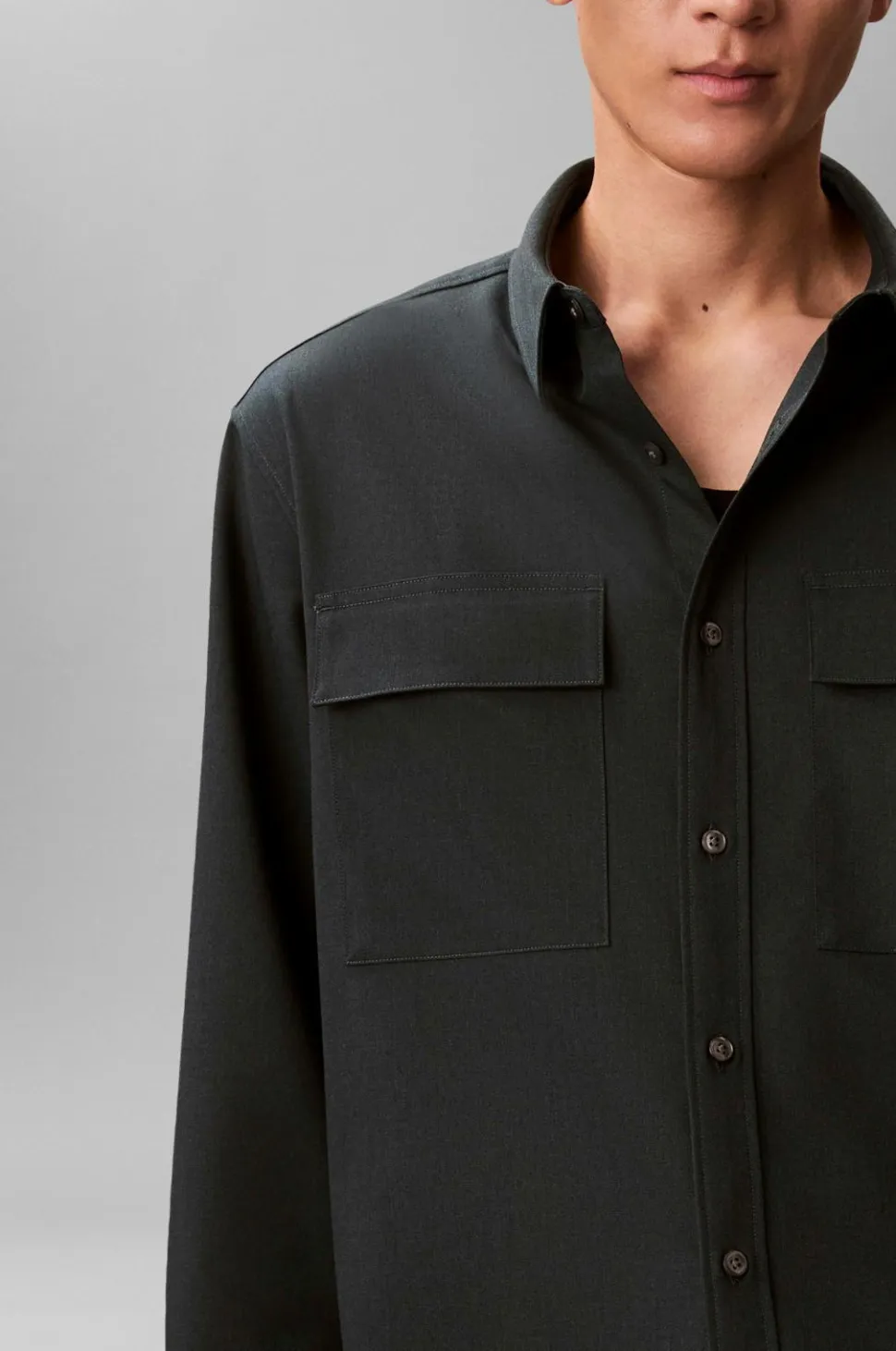 Calvin Klein Skjorte LS Melange PV Easy Shirt