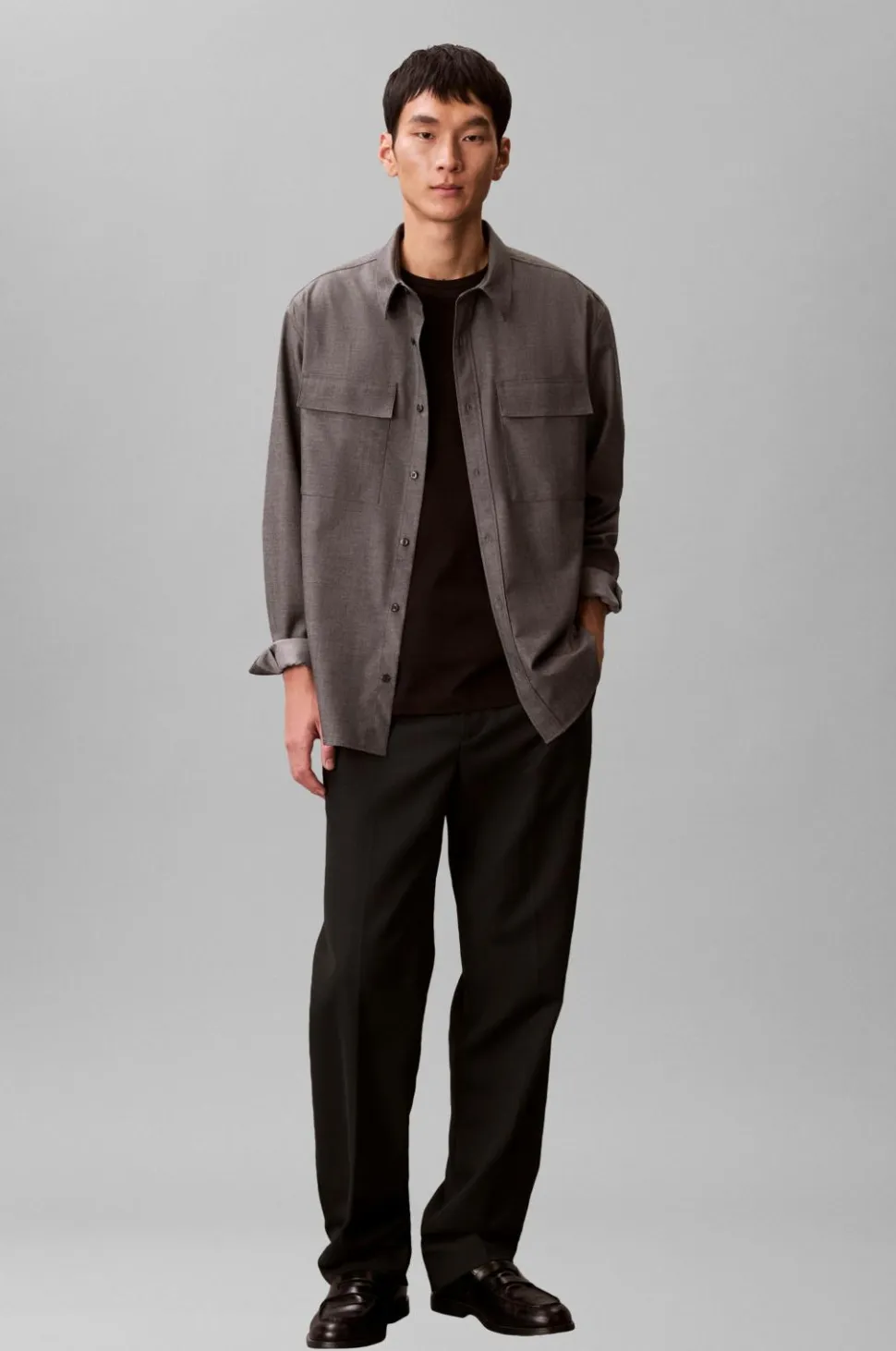 Calvin Klein Skjorte LS Melange PV Easy Shirt