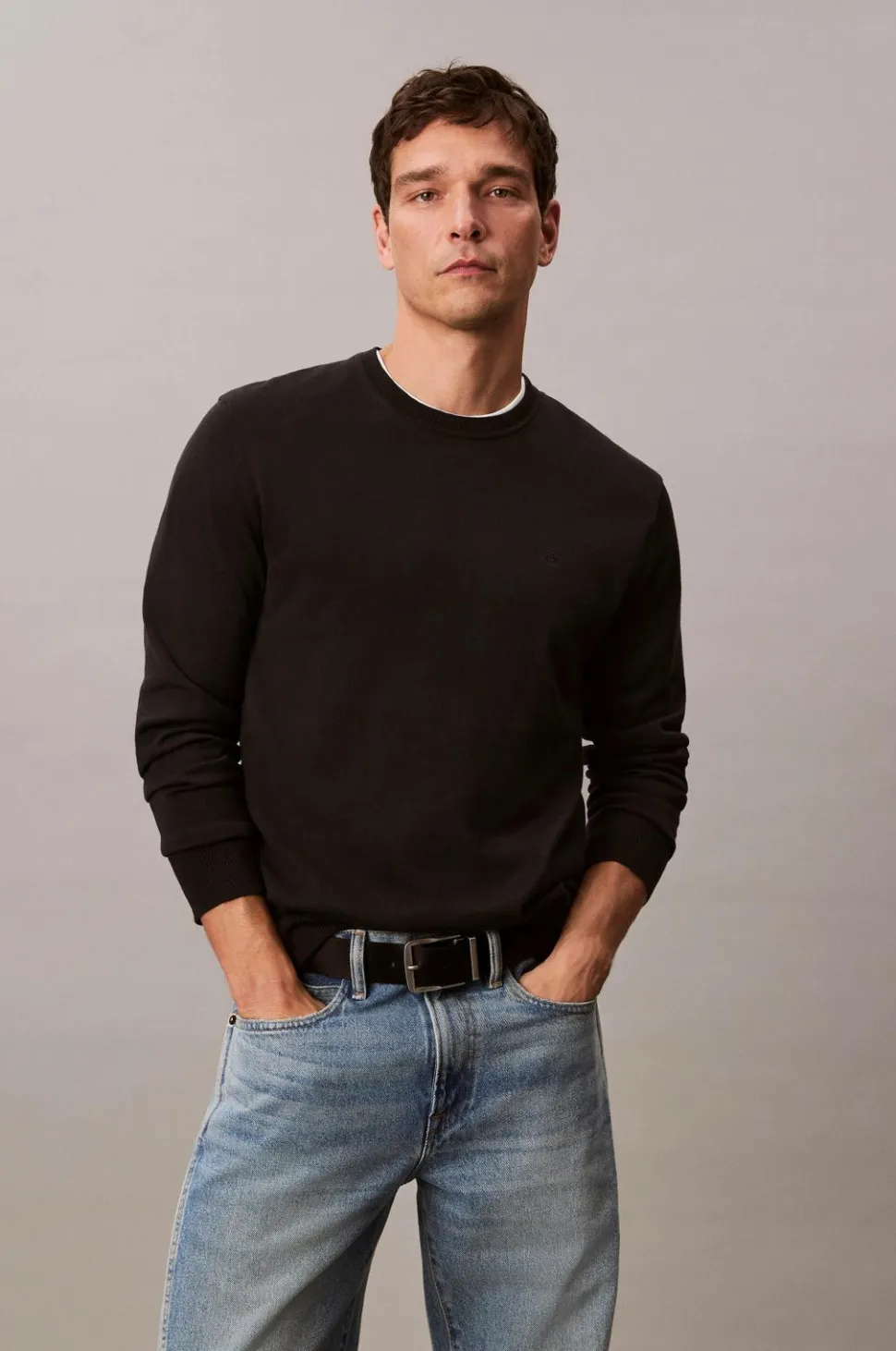 Calvin Klein Trøje LS Supima Cotton Crew 14gg