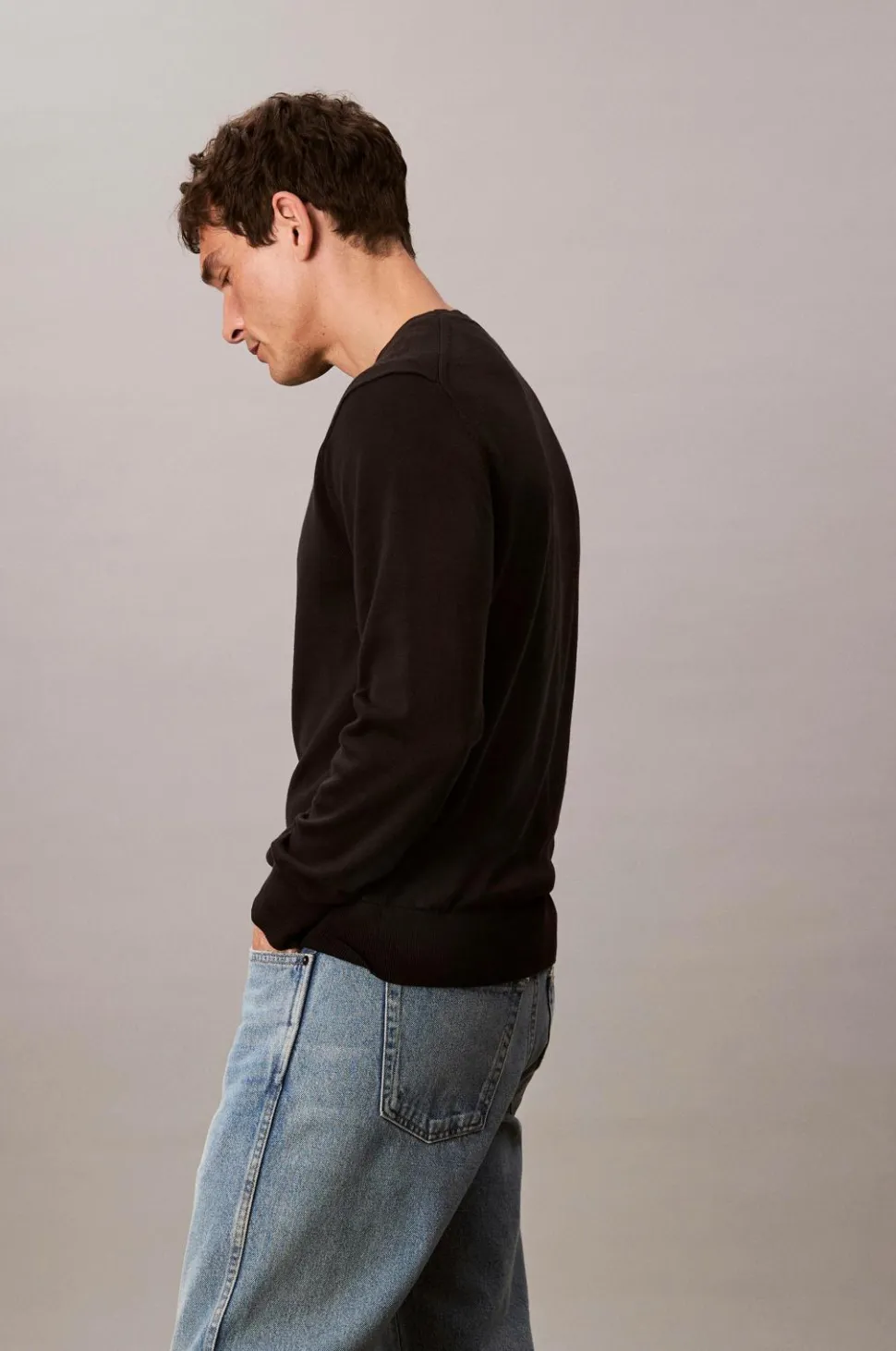 Calvin Klein Trøje LS Supima Cotton Crew 14gg