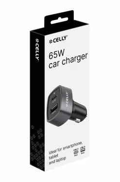 Celly Biloplader 1xusb-c PD 1xusb-a 65w
