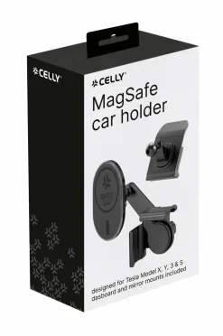 Celly MagSafe bilholder til Tesla Model X, Y, 3, S-skærm + instrumentbræt