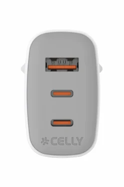 Celly Usb-oplader Gan 1 x Usb-a + 2 x Usb-c PD 65w