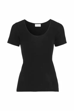 Damella Top Short Sleeve i uld og silke