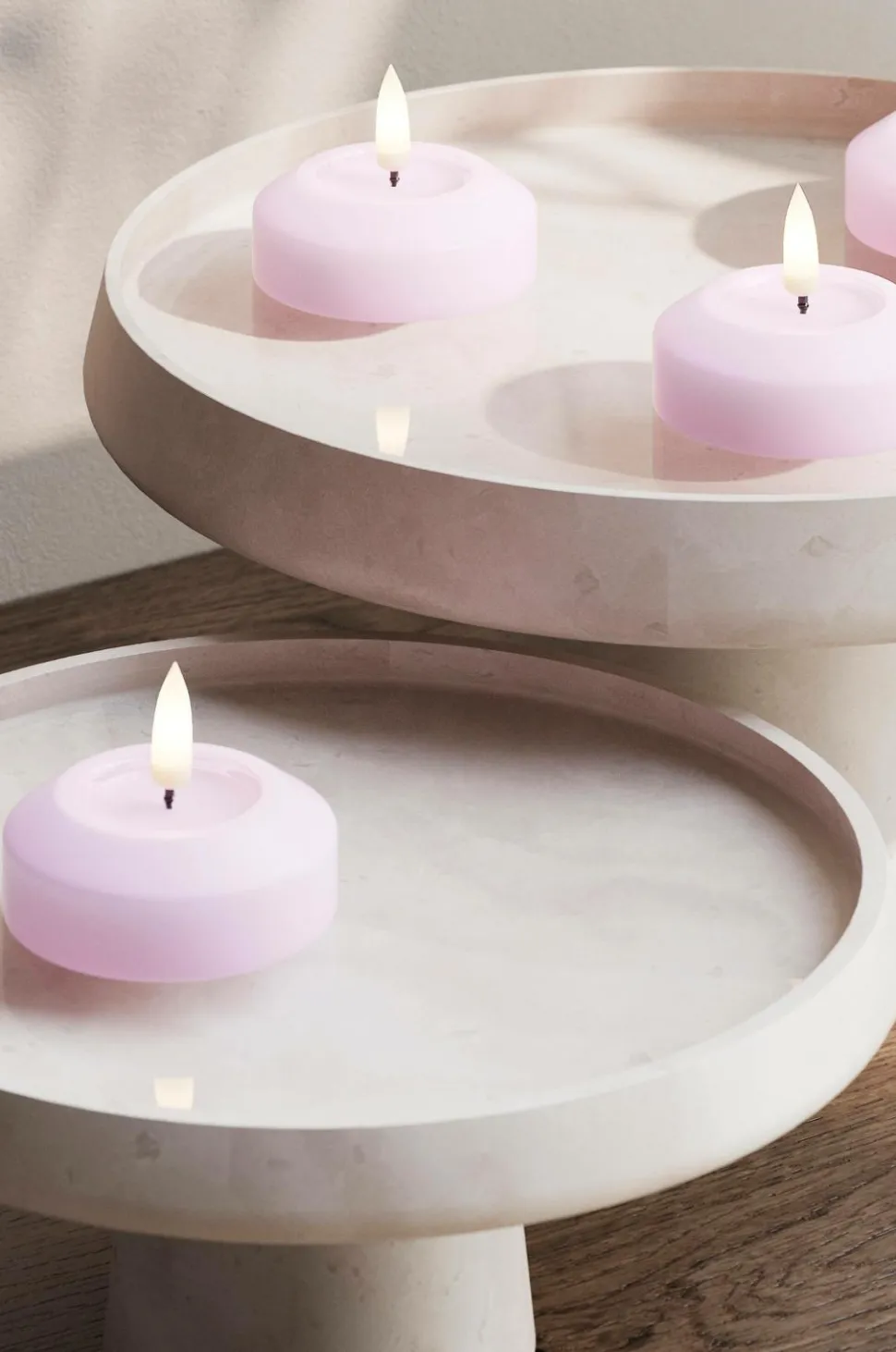 DeluxeHomeart LED flydende fyrfadslys 6,1 cm Lavendel 2 stk.