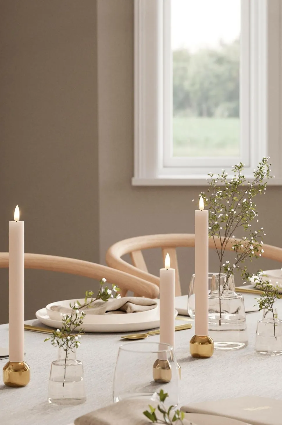 DeluxeHomeart LED-kronelys 2,2x24 cm 2 stk.