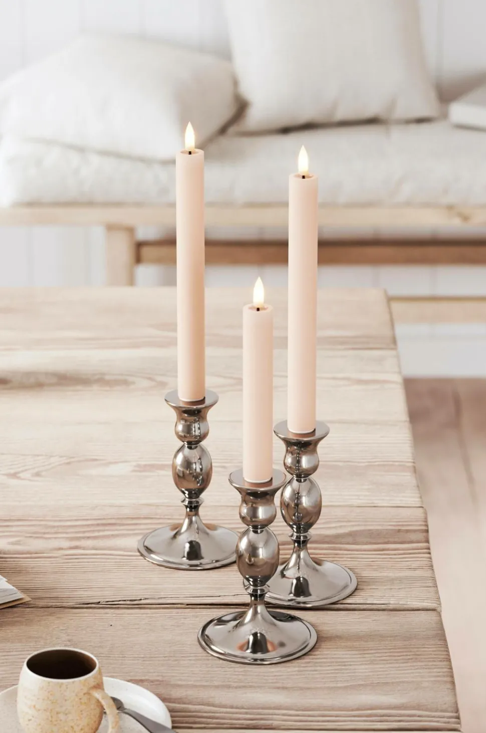 DeluxeHomeart LED-kronelys 2,2x24 cm 2 stk.