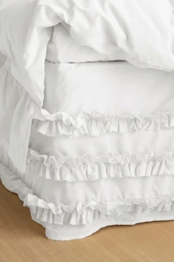 Ellos Sengekappe Juliette Curve Frill i vasket bomuld 60 cm