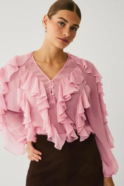 Ellos Collection Bluse med volanter