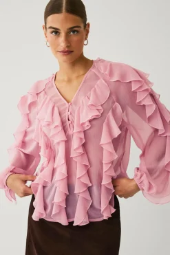 Ellos Collection Bluse med volanter