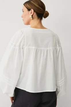 Ellos Collection Bluse med blondeindsatser