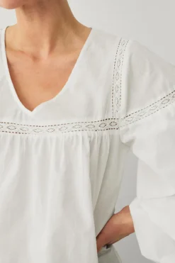 Ellos Collection Bluse med blondeindsatser