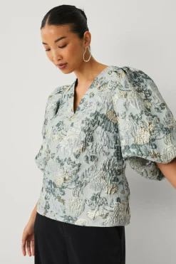 Ellos Collection Bluse med ballonærmer