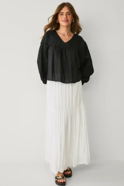 Ellos Collection Bluse med blondeindsatser