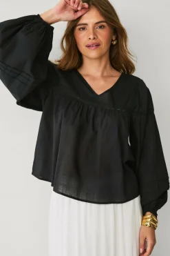 Ellos Collection Bluse med blondeindsatser