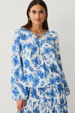 Ellos Collection Bluse i krøllet viskose