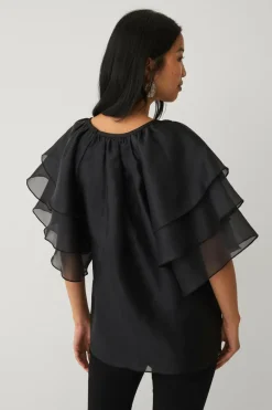 Ellos Collection Bluse med sommerfugleærmer