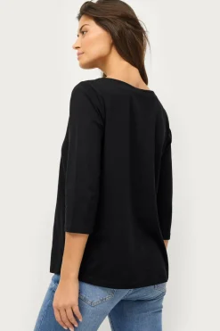 Ellos Collection Bomuldstop med bådudskæring og 3/4-ærmer