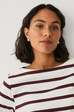 Ellos Collection Bomuldstop med bådudskæring og 3/4-ærmer