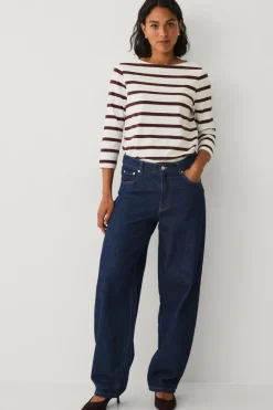 Ellos Collection Bomuldstop med bådudskæring og 3/4-ærmer