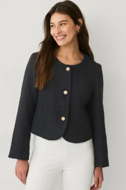 Ellos Collection Bouclé-jakke med guldknapper