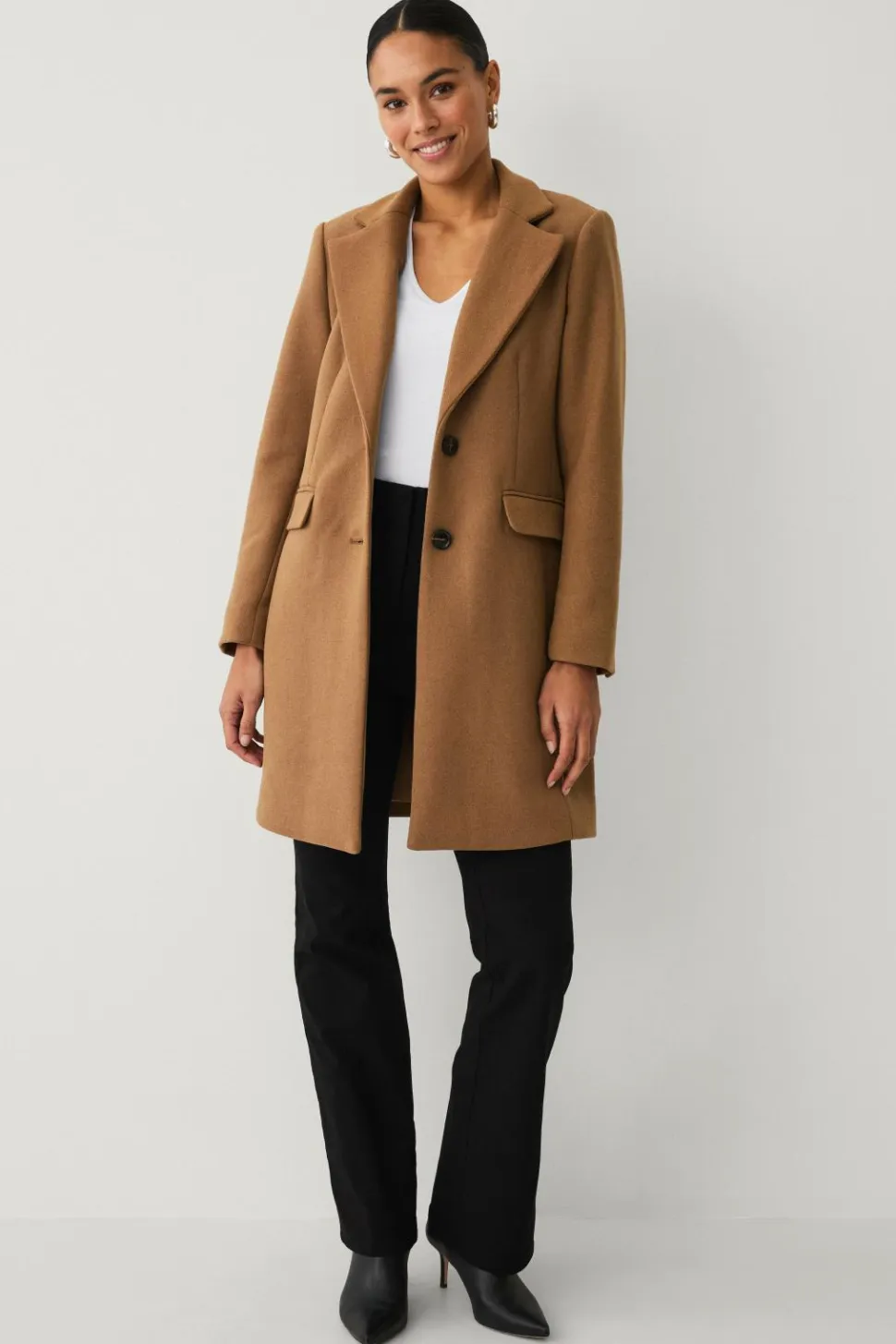 Ellos Collection Enkeltradet uldfrakke