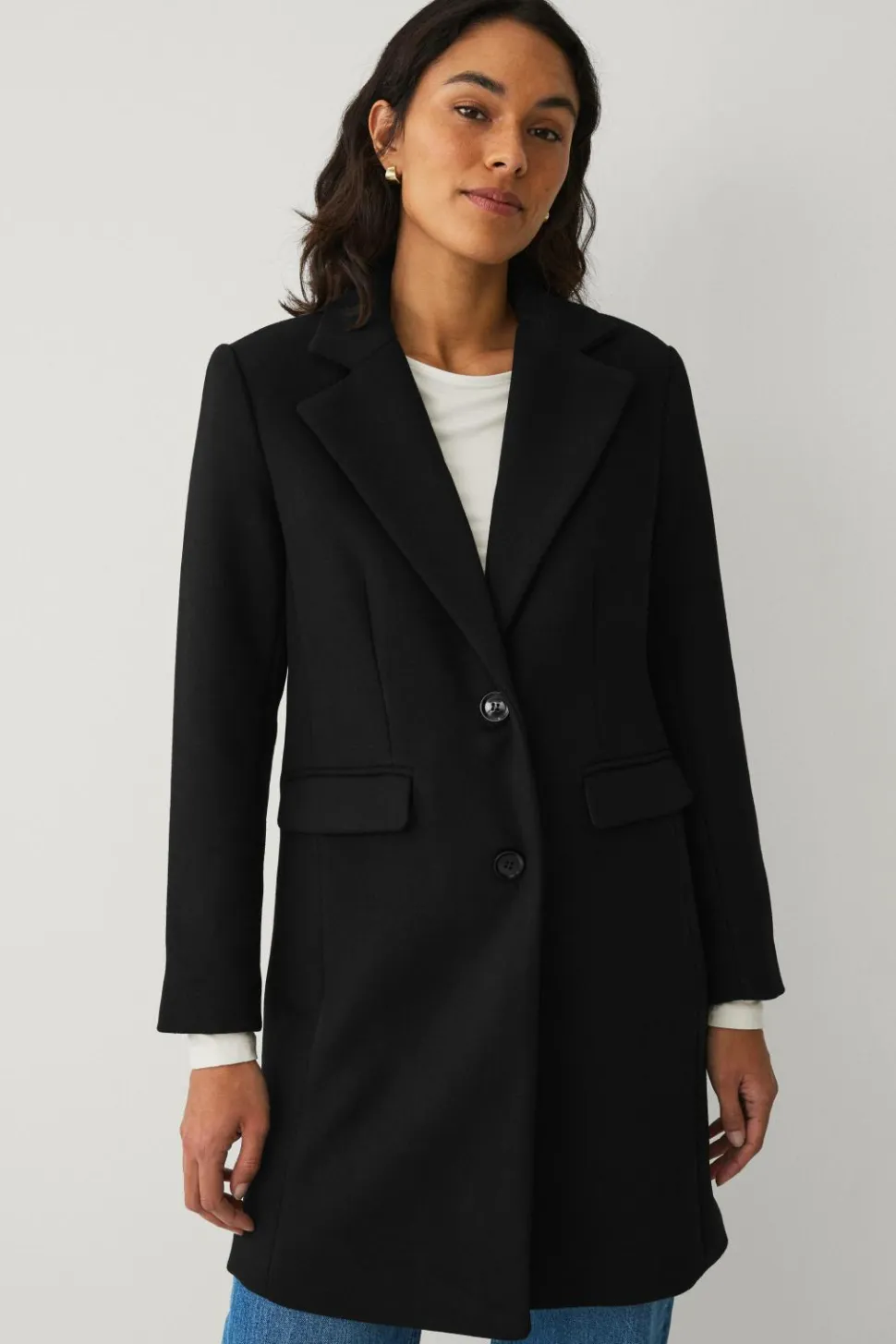 Ellos Collection Enkeltradet uldfrakke