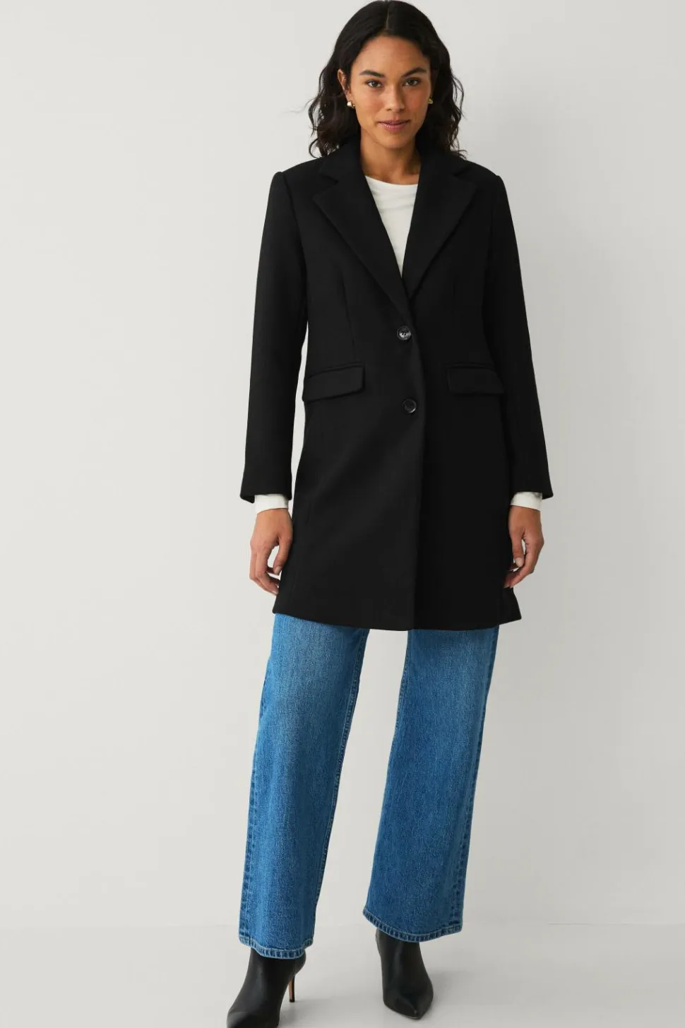 Ellos Collection Enkeltradet uldfrakke