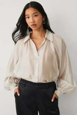 Ellos Collection Gennemsigtig bluse med v-hals