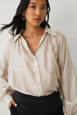 Ellos Collection Gennemsigtig bluse med v-hals