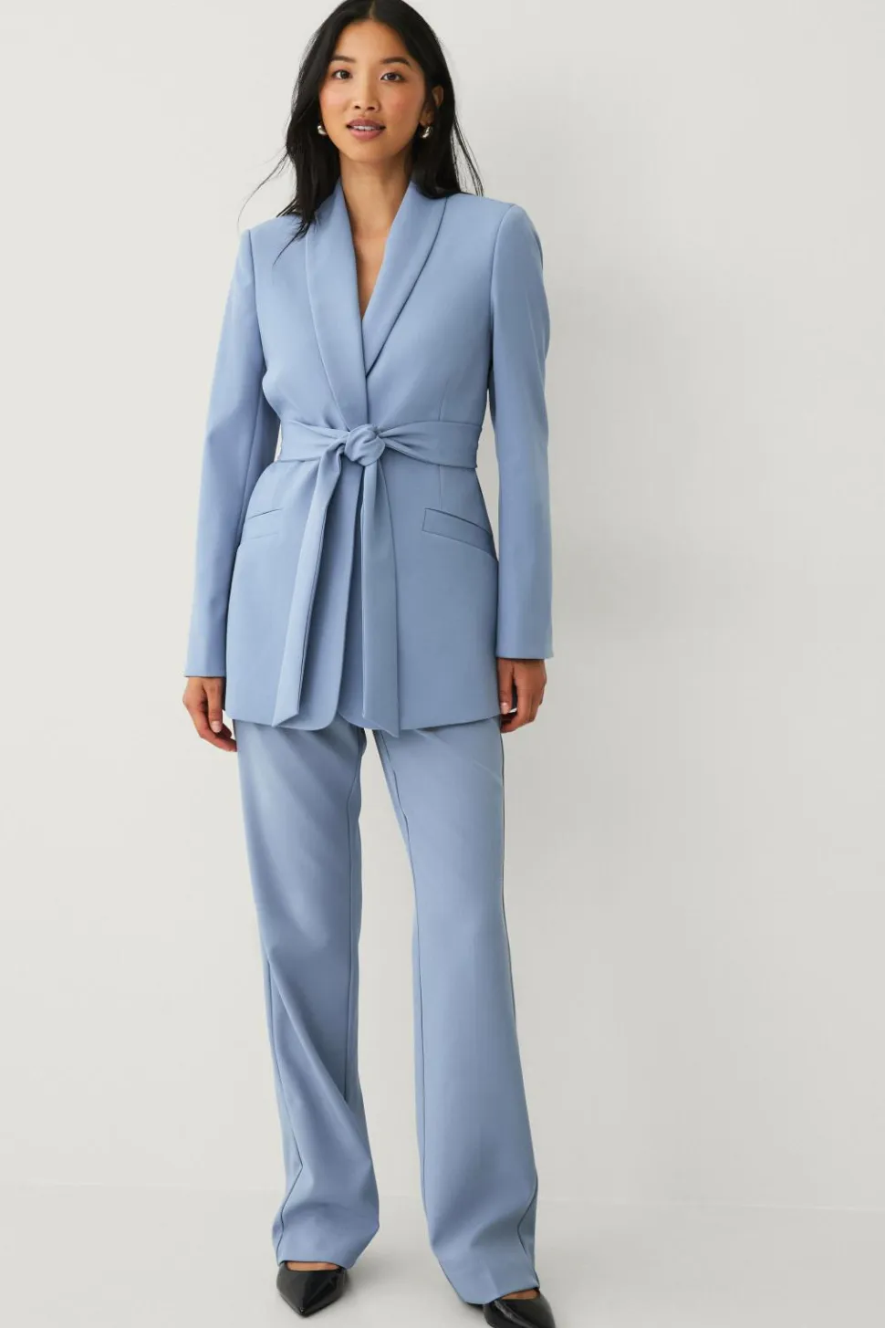 Ellos Collection Habitjakke med slips og sjalskrave