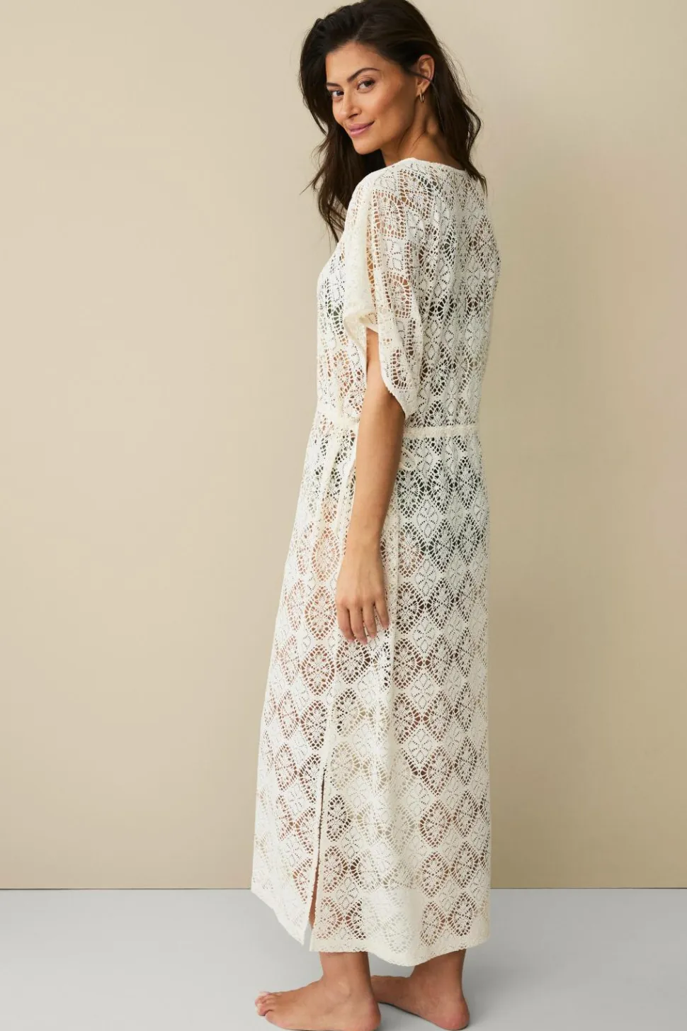 Ellos Collection Hæklet kaftan-strandkjole