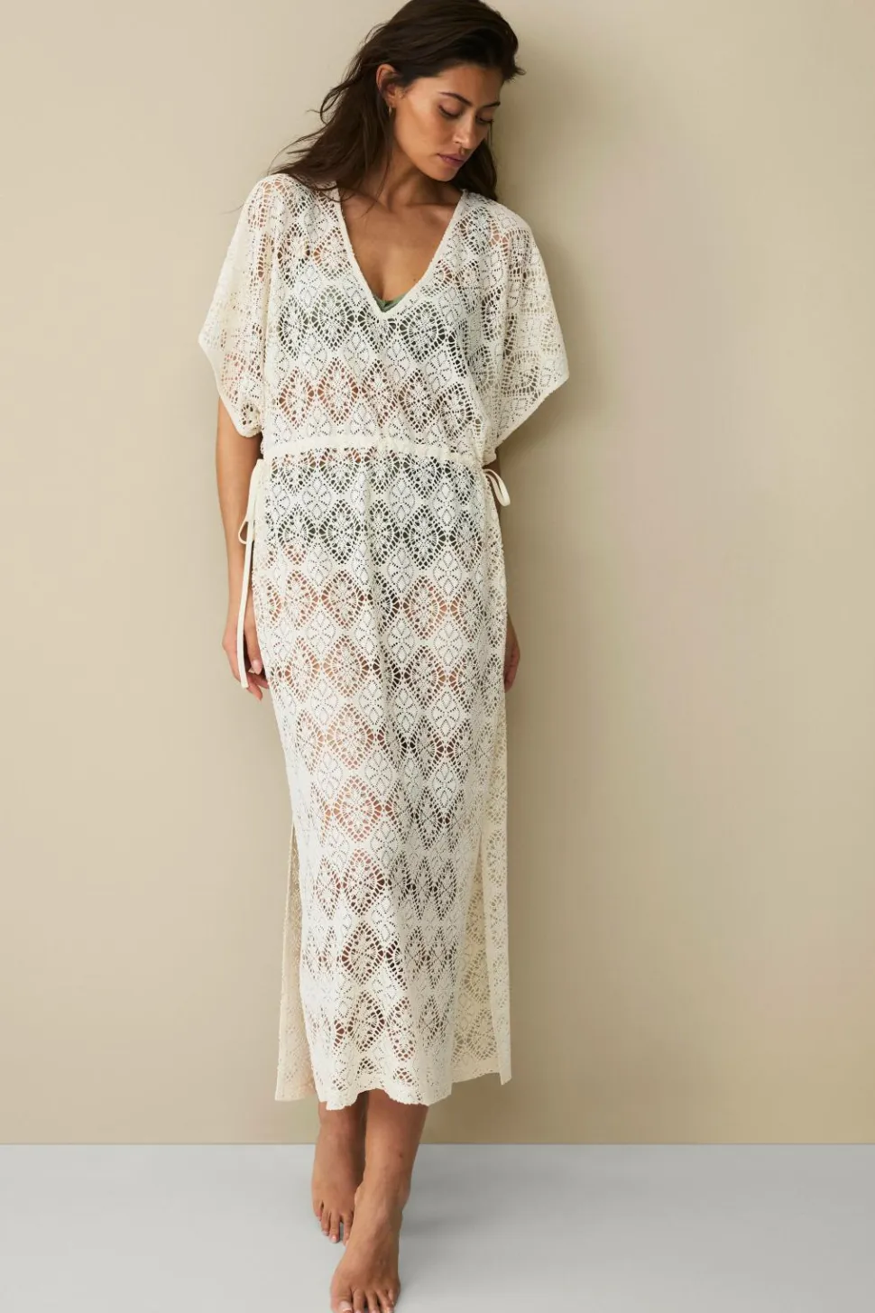 Ellos Collection Hæklet kaftan-strandkjole