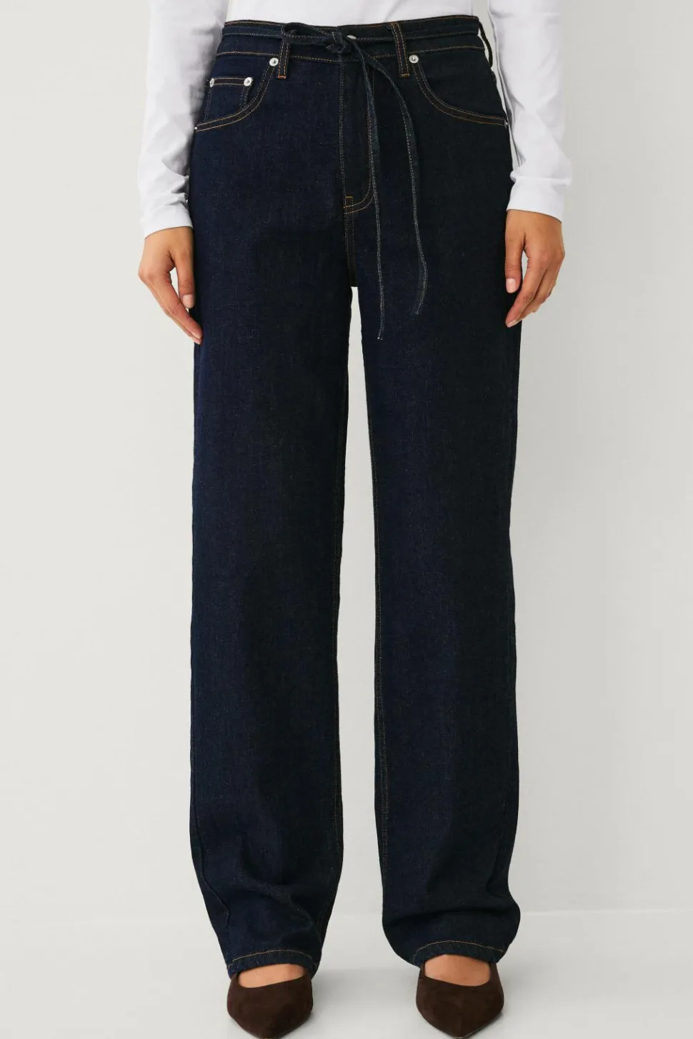 Ellos Collection Jeans med brede ben og bindebånd i taljen