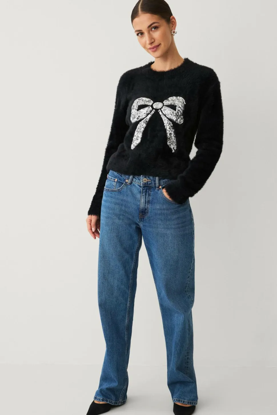 Ellos Collection Julesweater med dekorativt julemotiv