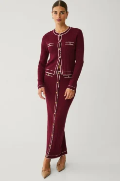 Ellos Collection Kabelstrikket maxi nederdel