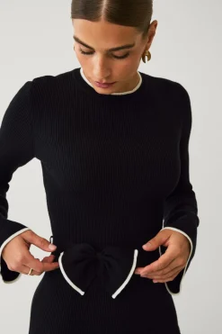 Ellos Collection Kjole med sløjfe og bindebånd