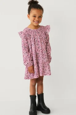 Ellos Collection Kjole med smock og flæser