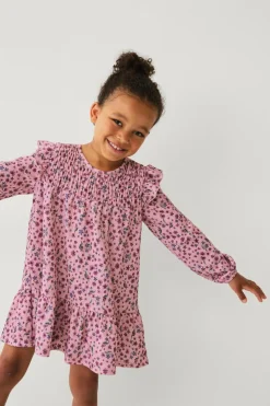 Ellos Collection Kjole med smock og flæser