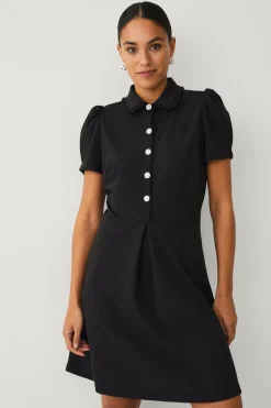 Ellos Collection Kjole i jersey med rhinstenknapper