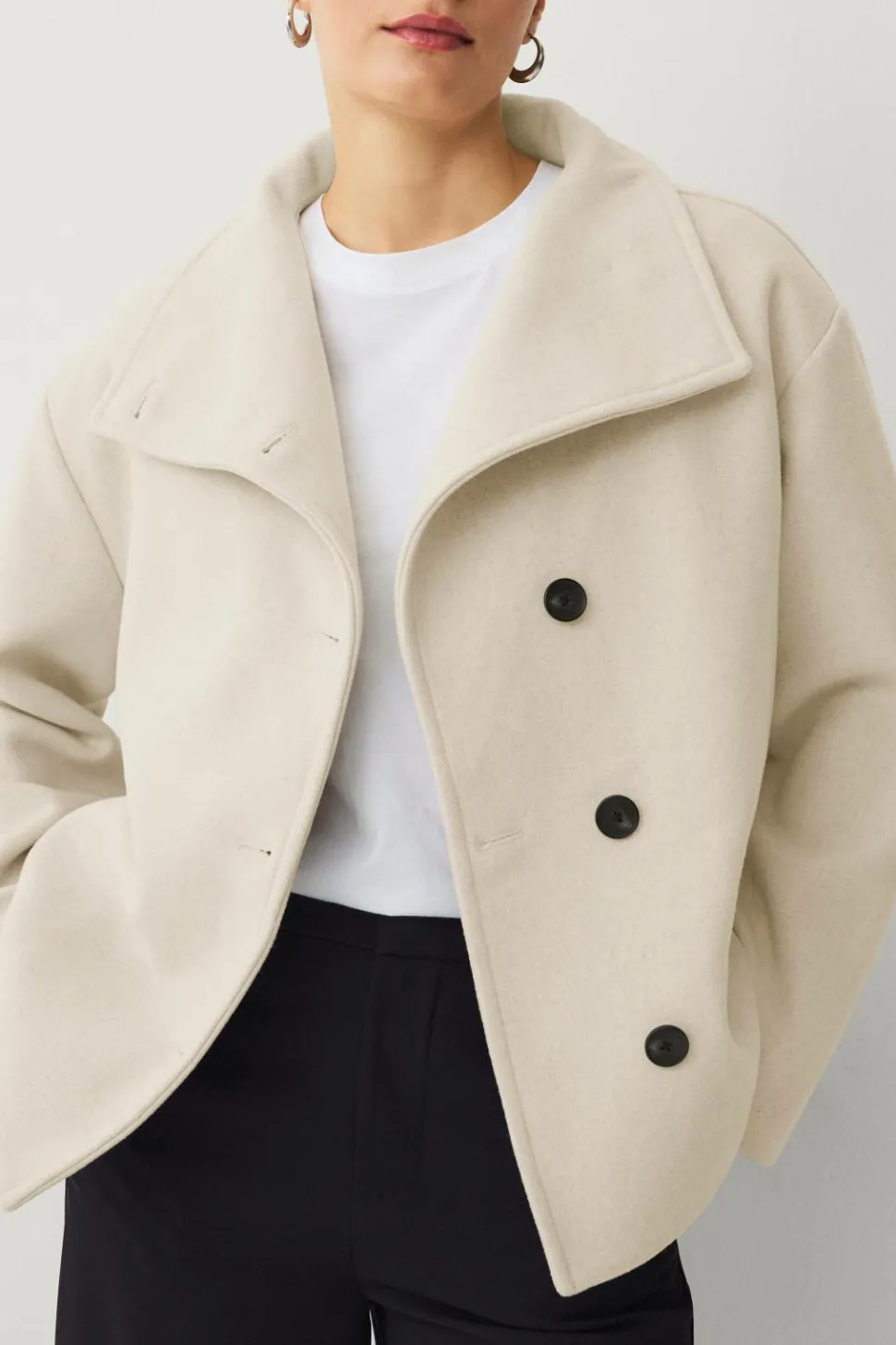 Ellos Collection Kort frakke med høj krave