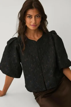 Ellos Collection Kort blusejakke med blomstermønster