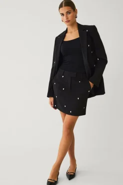 Ellos Collection Kort skræddersyet kjole med rhinstene