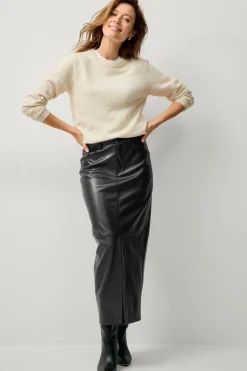 Ellos Collection Lang nederdel i imiteret læder