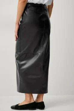 Ellos Collection Lang nederdel i imiteret læder